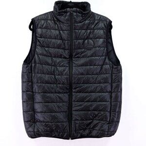 Mercedes-Benz Puffer Vest Size Small Black Full Zip Embroidered Logo